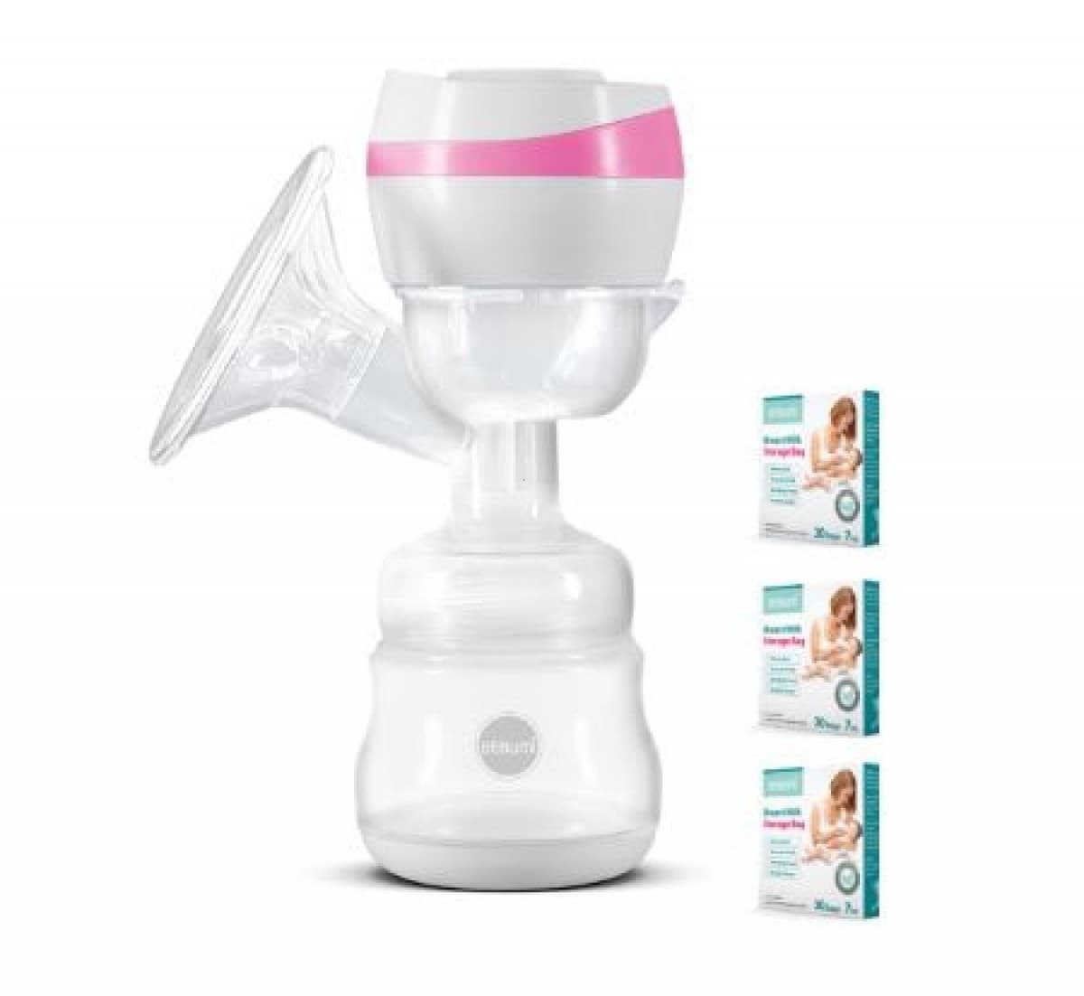 Pompa electrică pentru sân Bebumi BS1(pink) + set 90 pungi