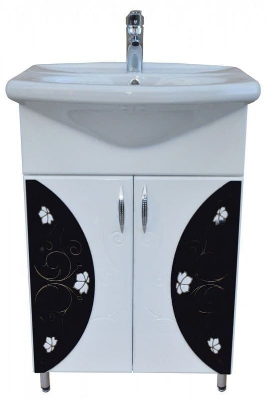 Dulap pe podea S-M Luna 60 Alb-negru