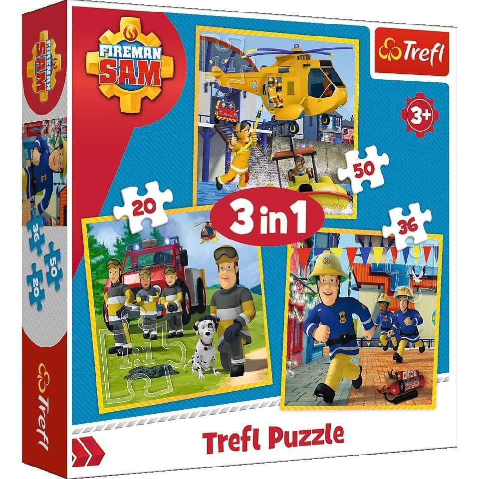 Puzzle Trefl 3In1 Fireman Sam In Action