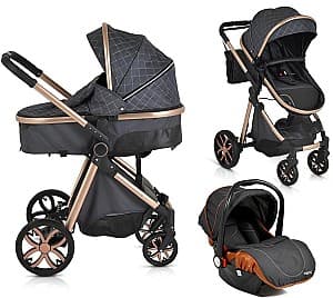 Carucior modular Moni Alma Black+Car Seat