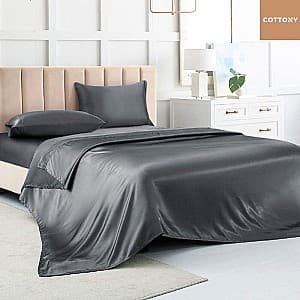 Lenjerie de pat SATIN DE LUX  Charcoal Euro