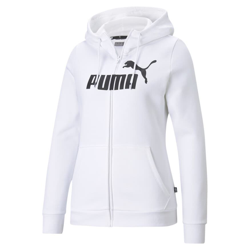 Hanorac Puma Ess Logo Full-Zip Hoodie Fl White