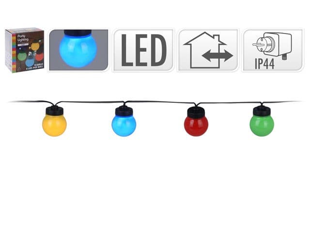 Рождественские огни Party Lights 10LED разноцветные