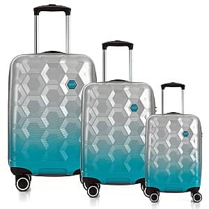 Valiză CCS 5226 Set Grey-Blue