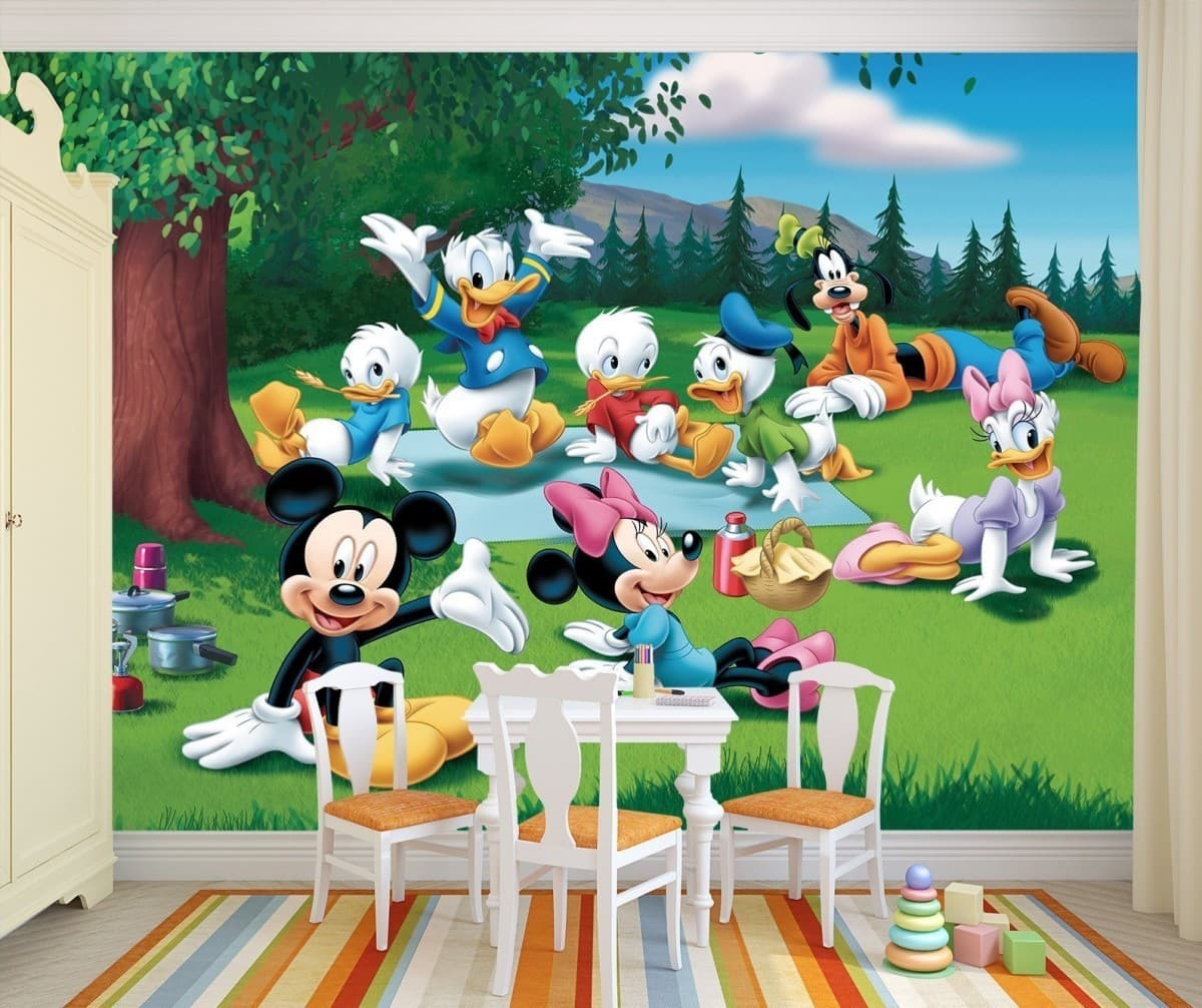 Fototapet 3d Art.Desig Mickey si prietenii, picnic