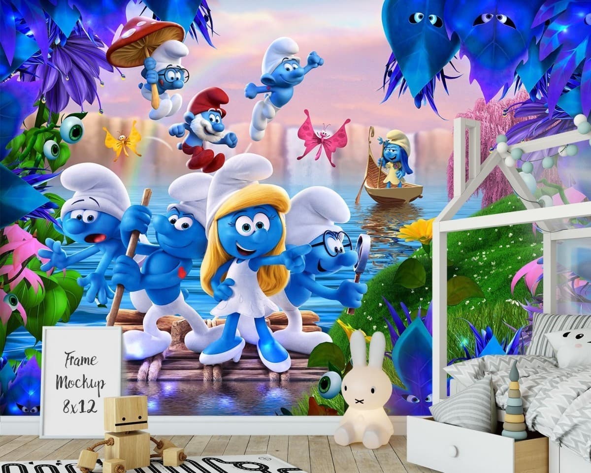 Fototapet 3d Art.Desig Smurfs, Satul pierdut