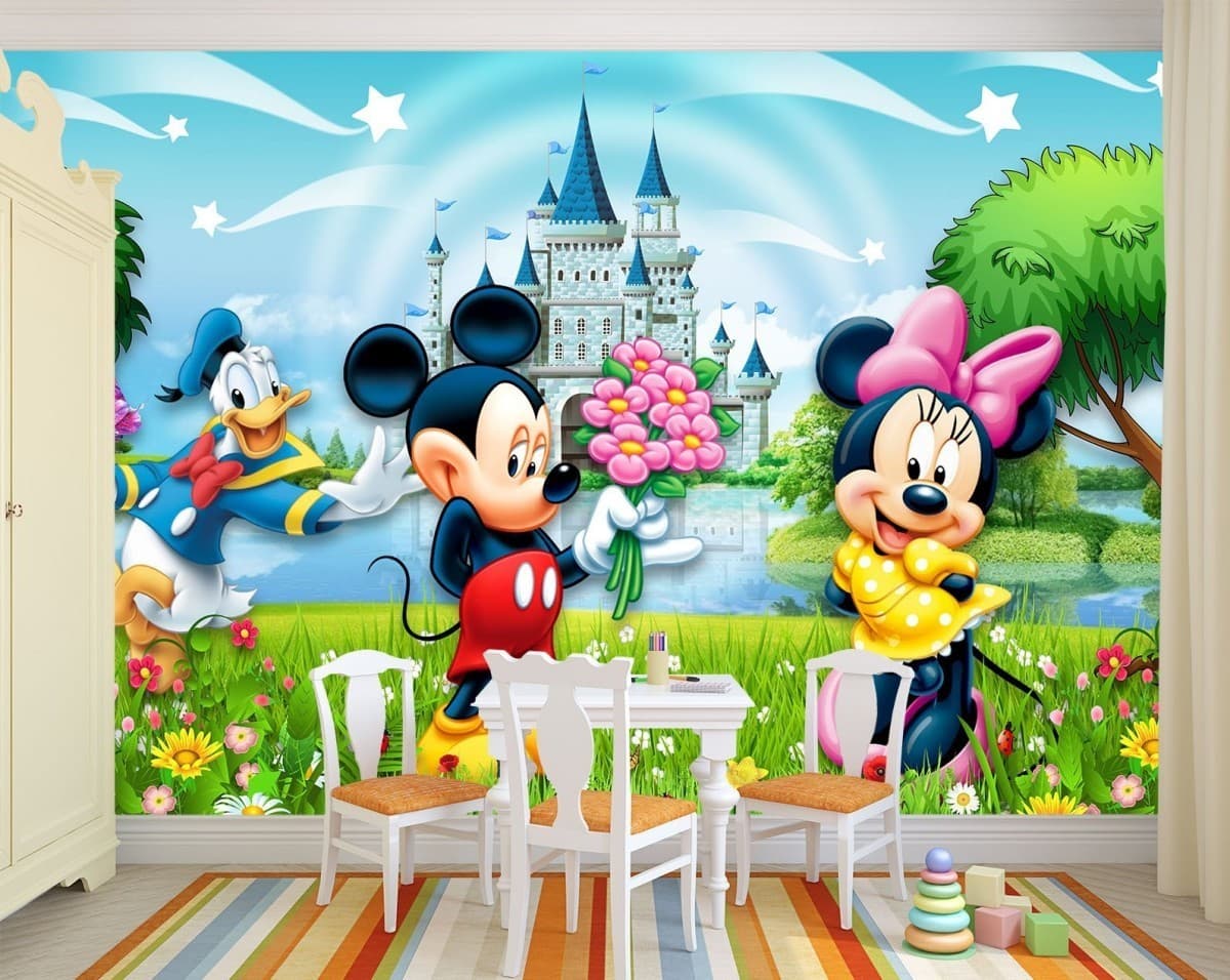 Fototapet 3d Art.Desig Mickey Mouse și prietenii lui_2