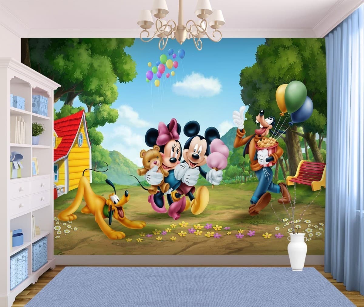 Fototapet 3d Art.Desig Mickey și prietenii in parc