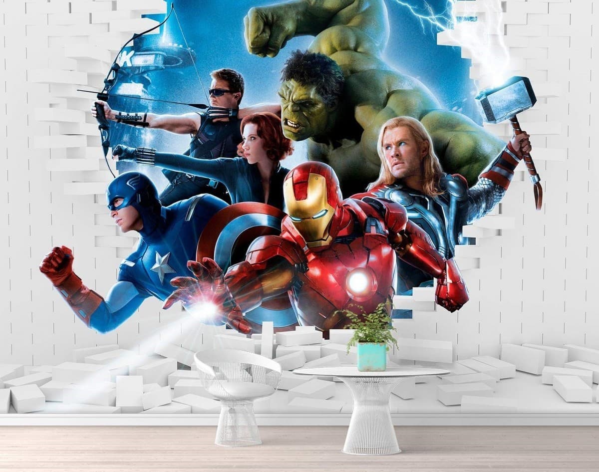 Fototapet 3d Art.Desig Super Heroes, Marvel 3D efect