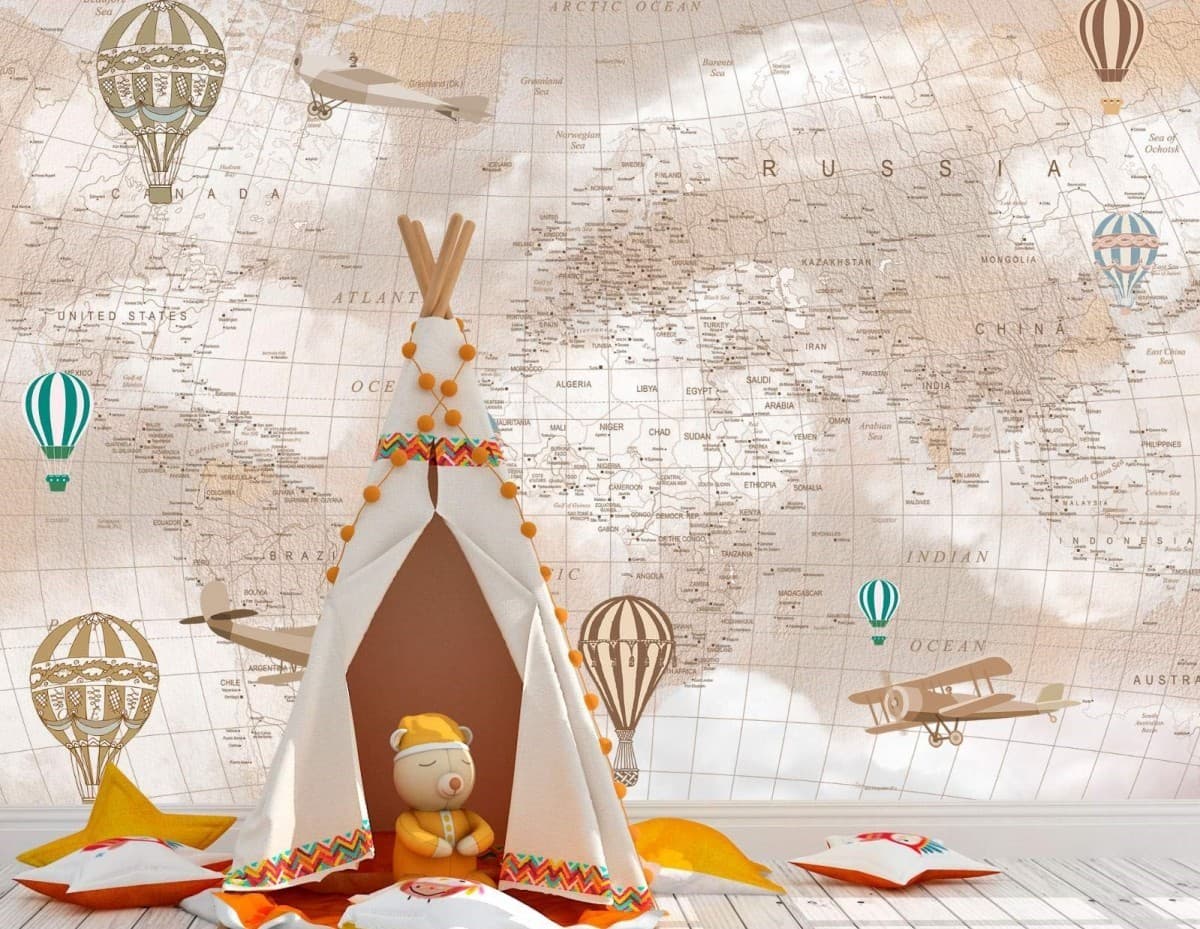 Fototapet 3d Art.Desig Hartă a lumii_3