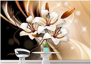 Fototapet 3d Art.Desig Lily pe fundal abstract