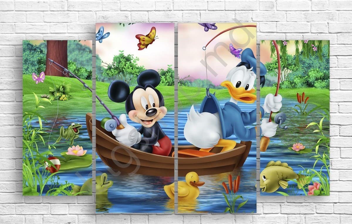 Tablou multicanvas Art.Desig MICKEY ȘI DONALD DE PESCUIT