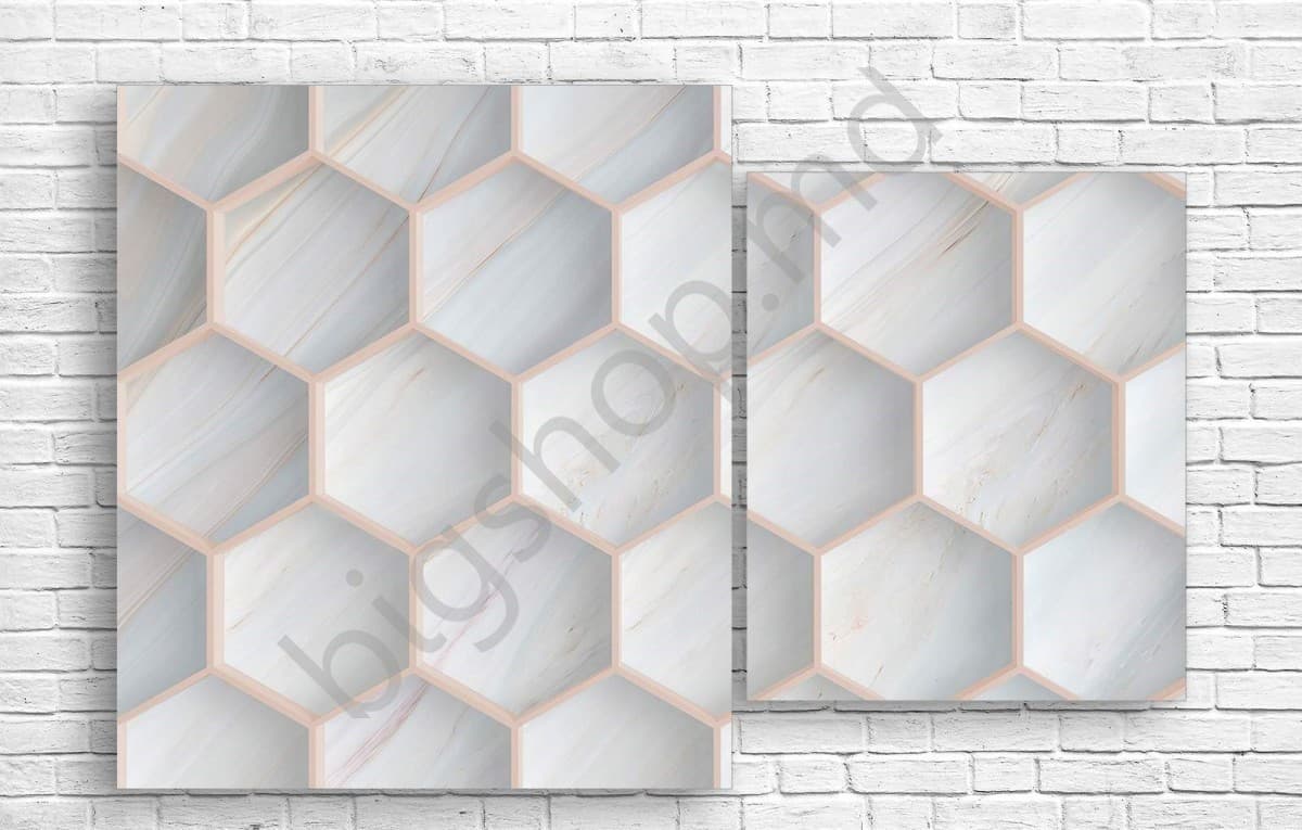 Модульная картина Art.Desig ИМИТАЦИЯ МЕДОВЫХ УЛИЙ С СЕРОМ ФОНЕ