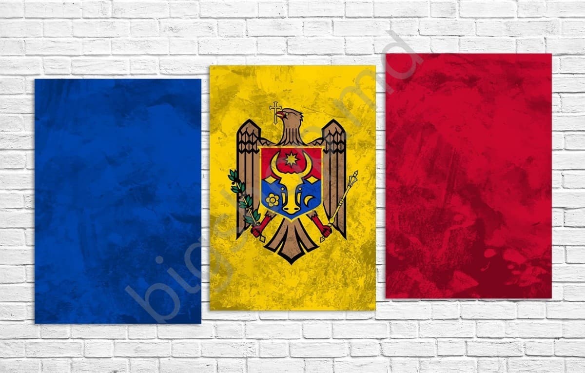 Tablou multicanvas Art.Desig DRAPEL AL REPUBLICII MOLDOVA