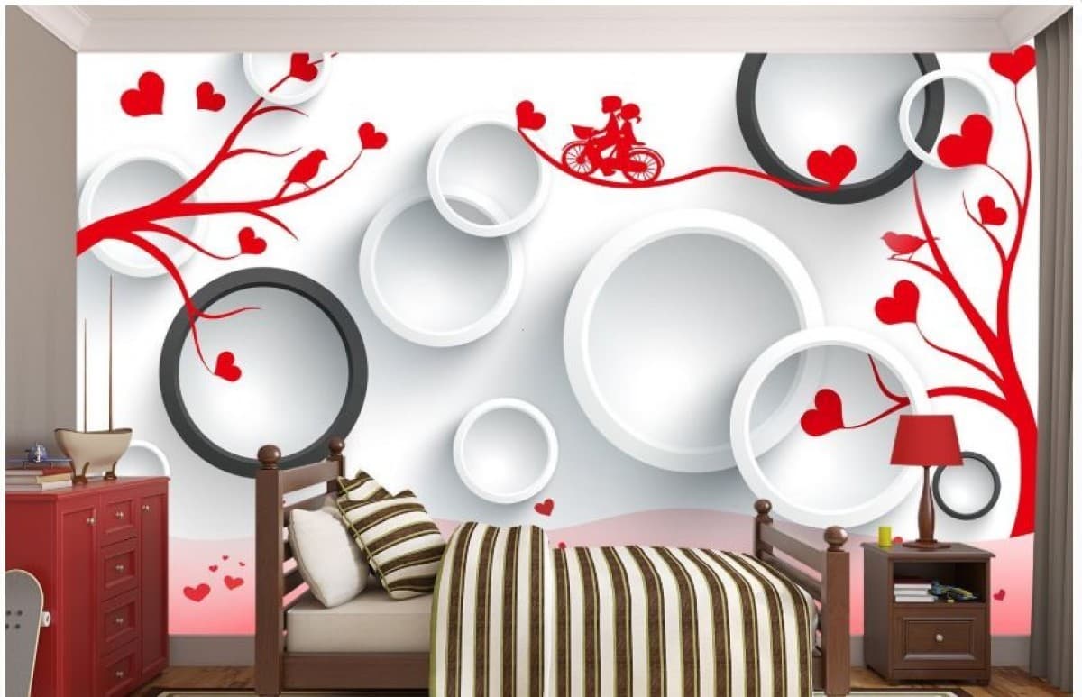 3D Фотообои Art.Desig Круги и Красные деревья
