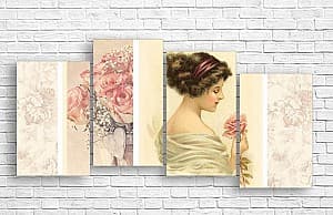Модульная картина Art.Desig Девушка с розой