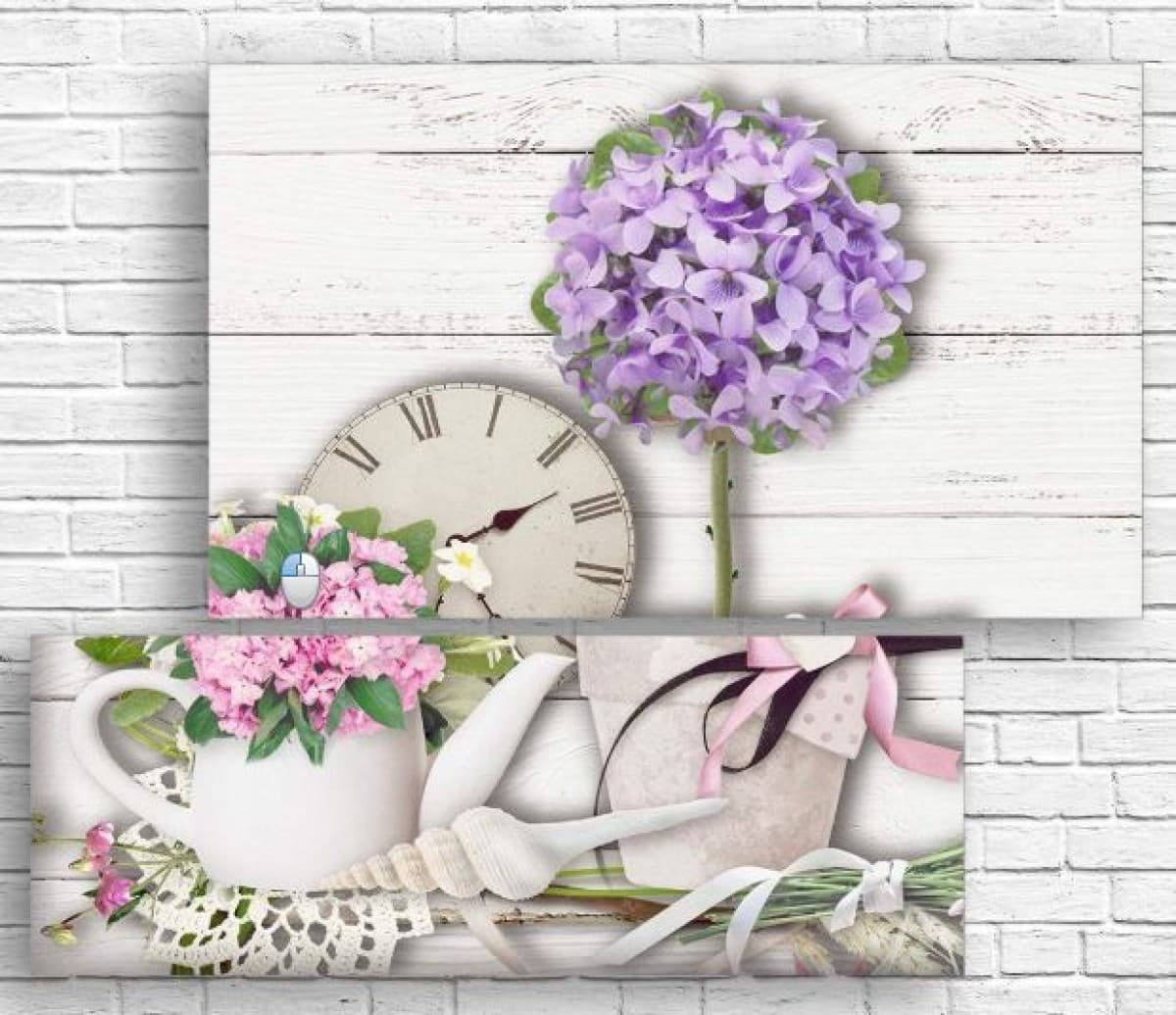 Tablou multicanvas Art.Desig BUCHETE DE FLORI ÎN STIL RETRO