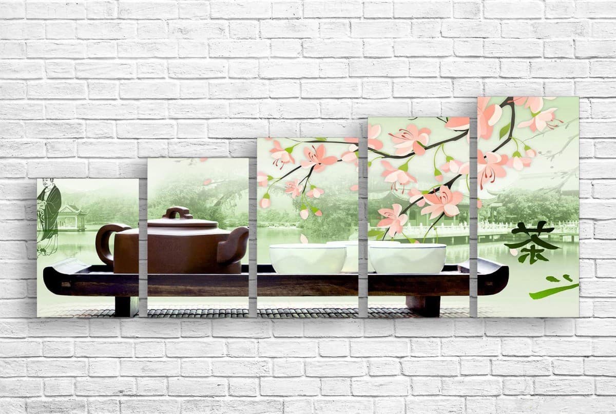Модульная картина Art.Desig ПОСУДА ДЛЯ КИТАЙСКОЙ ЧАЙНОЙ ЦЕРЕМОНИИ