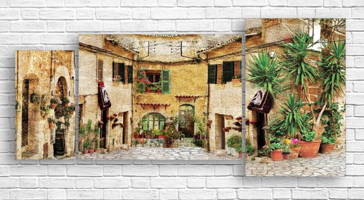 Модульная картина Art.Desig СТАРИННЫЕ ЗДАНИЯ В ЗЕЛЕНИ