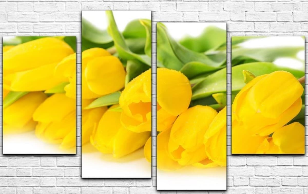 Tablou multicanvas Art.Desig LALELE GALBENE