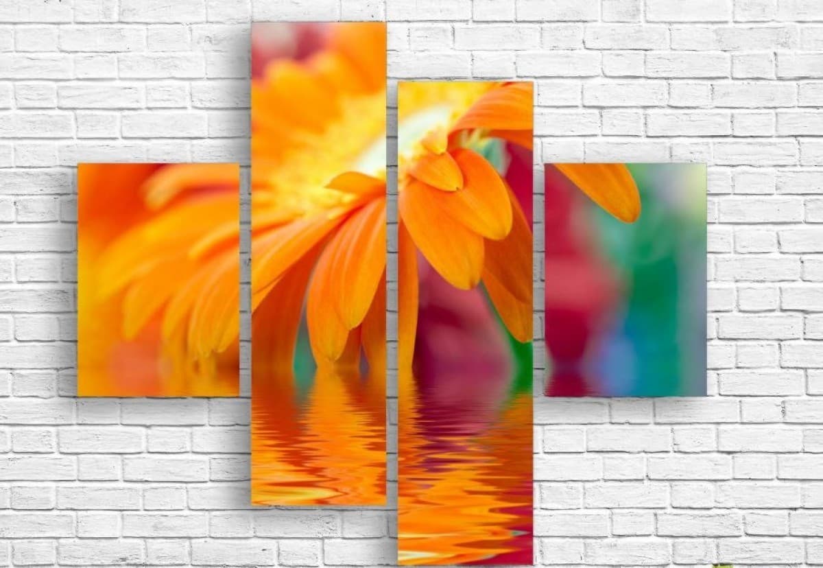 Tablou multicanvas Art.Desig Orange gerbera