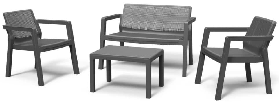 Set de mobila de grădină Keter Emily Patio Set Graphite/Gray