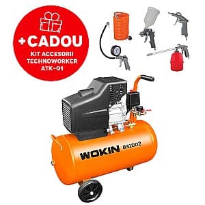 Compresor Wokin 1500W 24L + Kit Accesorii aer comprimat ATK-01 (5 piese)