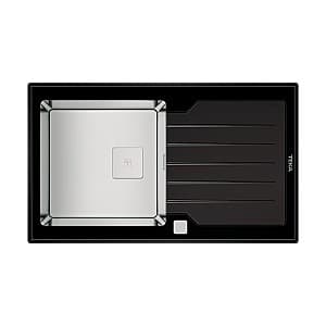 Кухонная мойка Teka Diamond RS15 1B 1D 86 Inox + Glass Black