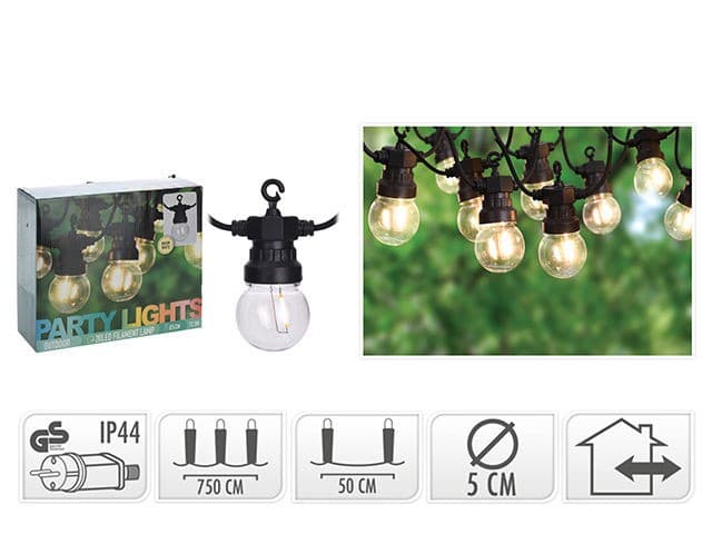 Luminițe Party Lights 20LED alb 12.5cm