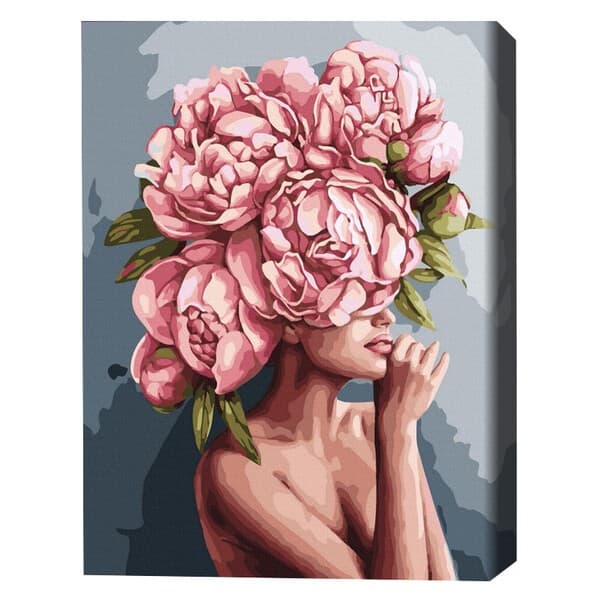 Tablou pe numere BrushMe Atingere de bujori 40×50 сm (fără cutie)