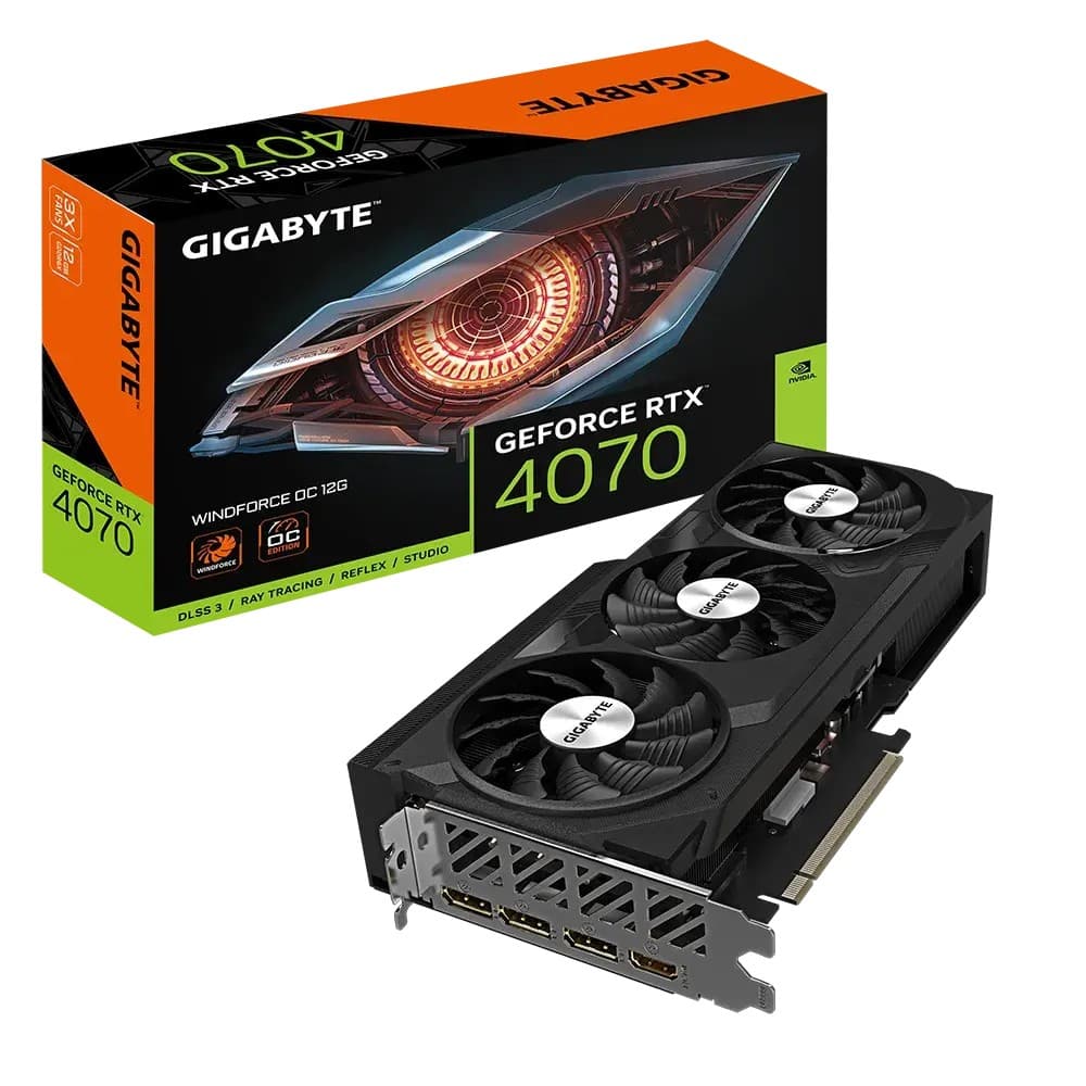 Видеокарта Gigabyte VGA RTX4070 12GB GDDR6X WindForce OC