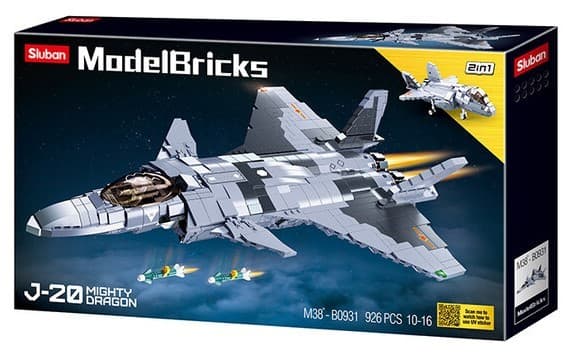 Конструктор Sluban Model Bricks — J-20 Mighty Dragon Fighter