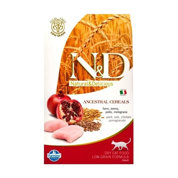 Нrană uscată pentru pisici Farmina N&D LOW GRAIN CAT CHICKEN & POMEGRANATE NEUTERED 10 KG