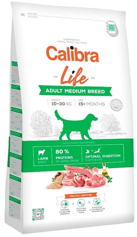 Hrană uscată pentru câini Calibra Life Adult Medium Breed Lamb 2.5kg