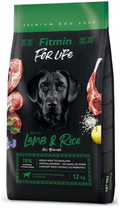 Hrană uscată pentru câini Fitmin For Life Lamb & Rice 12kg