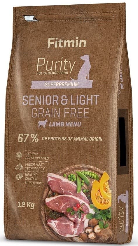 Hrană uscată pentru câini Fitmin Purity GF Senior&Light Lamb 12kg