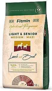 Hrană uscată pentru câini Fitmin Light&Senior Medium/Maxi Lamb&Beef 12kg