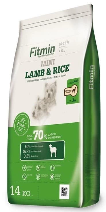 Hrană uscată pentru câini Fitmin Mini Lamb&Rice 14kg