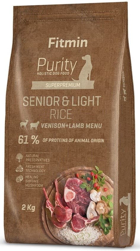 Hrană uscată pentru câini Fitmin Purity Rice Senior&Light Venison&Lamb 2 kg