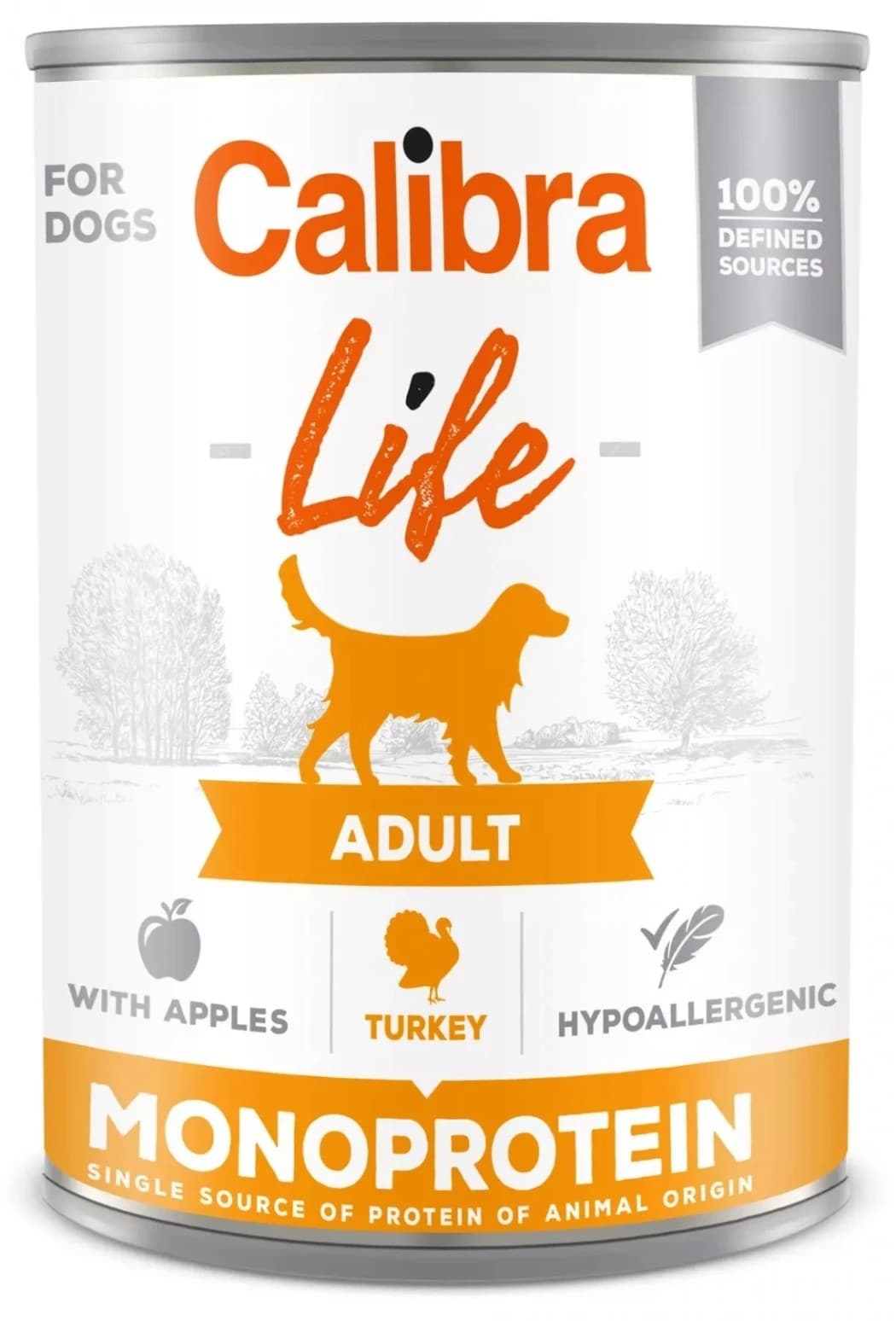 Влажный корм для собак Calibra Life Adult Turkey&Apples 400g