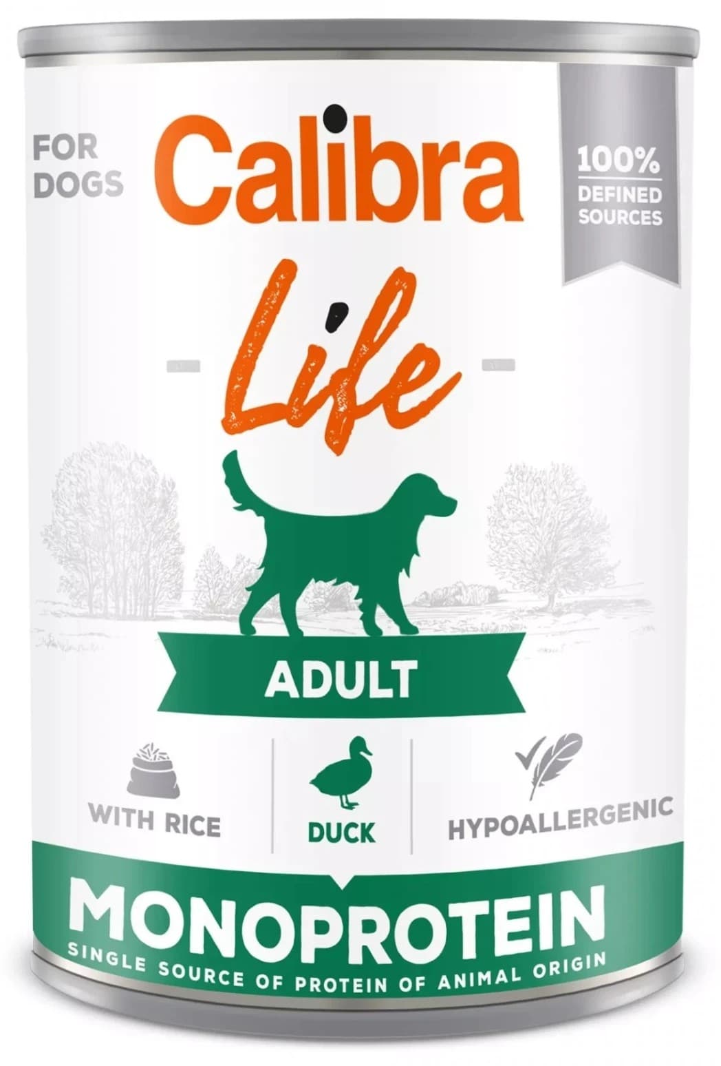 Hrană umedă pentru câini Calibra Life Adult Duck&Rice 400g