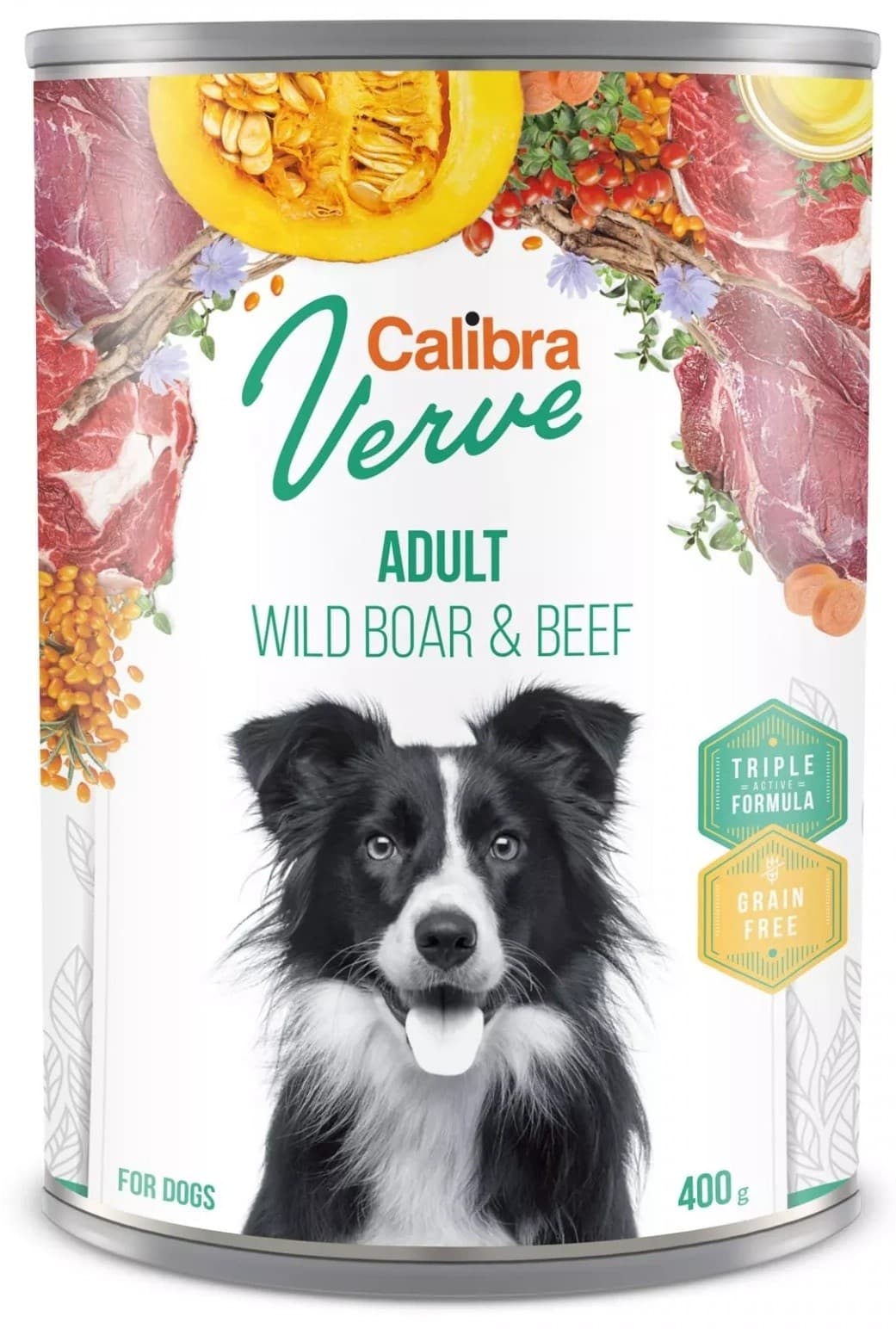 Hrană umedă pentru câini Calibra Verve GF can Adult Wild Boar&Beef 400g