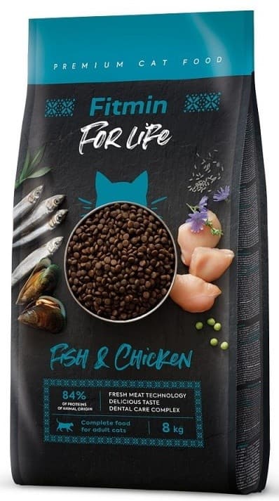 Сухой корм для кошек Fitmin For Life Adult Fish&Chicken 8kg