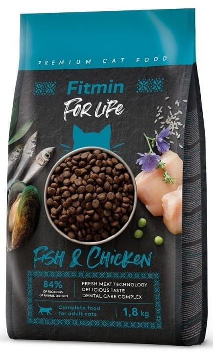 Сухой корм для кошек Fitmin For Life Adult Fish&Chicken 1.8kg