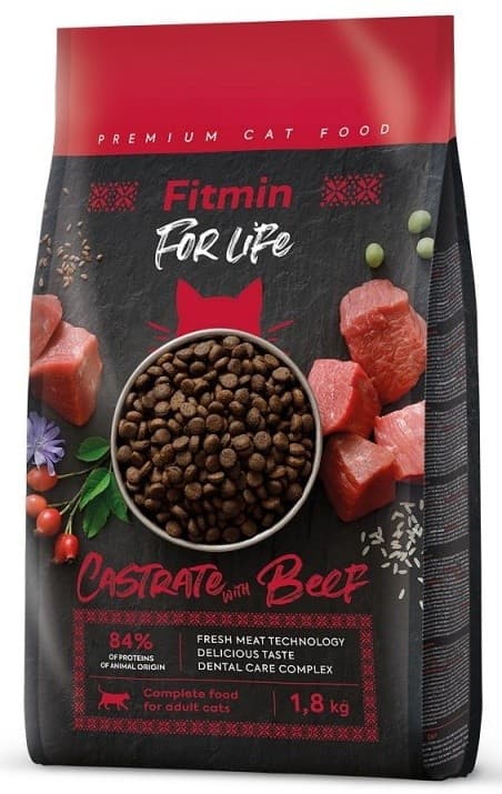 Нrană uscată pentru pisici Fitmin For Life Castrate Beef 1.8kg