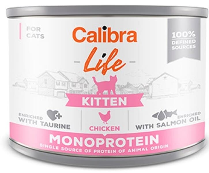 Влажный корм для кошек Calibra Life Can Kitten Chicken 200g