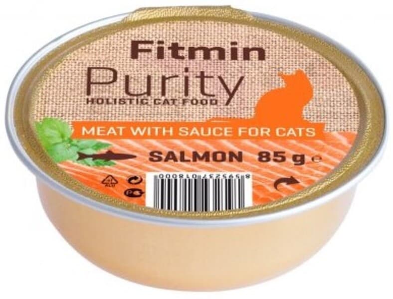 Hrană umedă pentru pisici Fitmin Purity alutray Salmon 85g