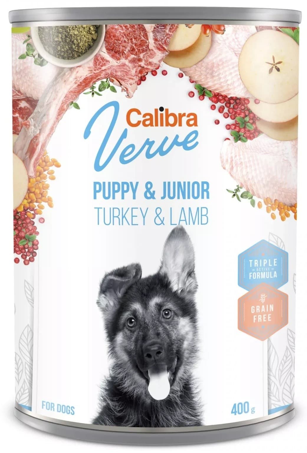 Hrană umedă pentru câini Calibra Verve Puppy&Junior Turkey&Lamb 400g