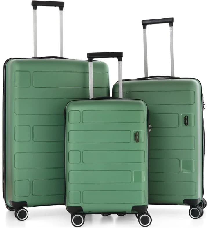 Valiză CCS 5236 Set Metalic Green