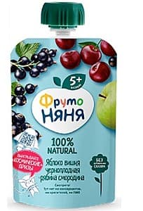 Piure pentru copii Frutoneanea Mere/cirese/rowan/coacaze negre (5 luni+ ) 90 gr